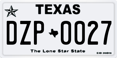 TX license plate DZP0027