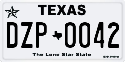 TX license plate DZP0042