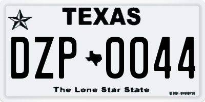 TX license plate DZP0044
