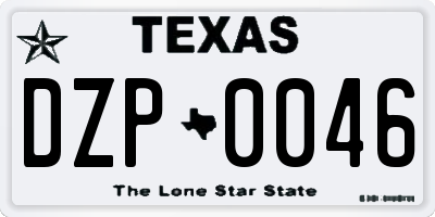 TX license plate DZP0046