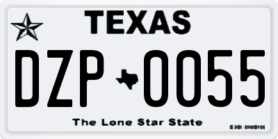 TX license plate DZP0055