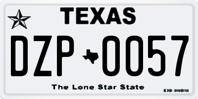 TX license plate DZP0057