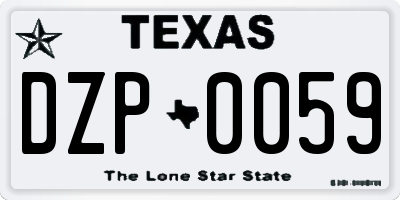 TX license plate DZP0059