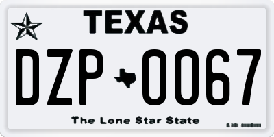 TX license plate DZP0067