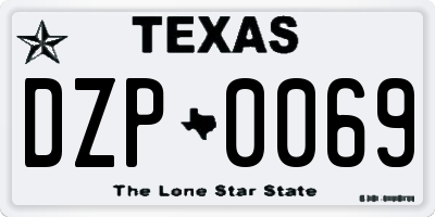 TX license plate DZP0069