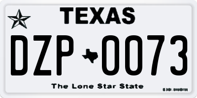 TX license plate DZP0073