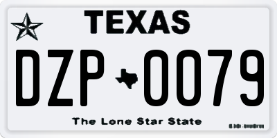 TX license plate DZP0079