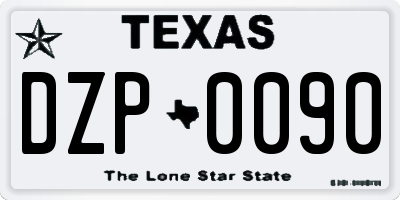 TX license plate DZP0090