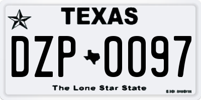 TX license plate DZP0097