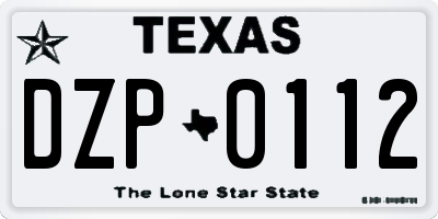 TX license plate DZP0112