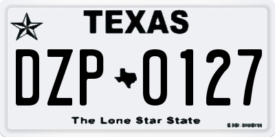 TX license plate DZP0127