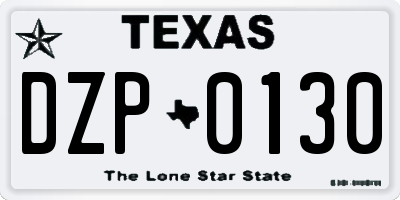 TX license plate DZP0130