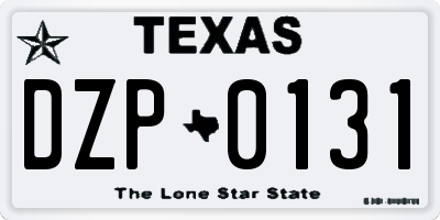 TX license plate DZP0131