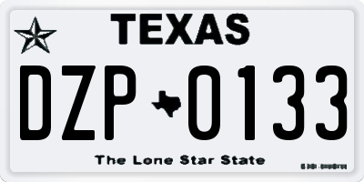 TX license plate DZP0133