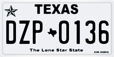 TX license plate DZP0136