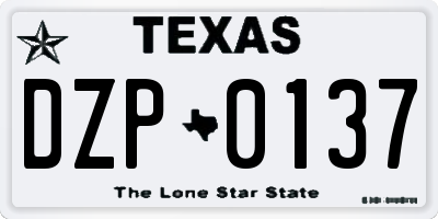 TX license plate DZP0137