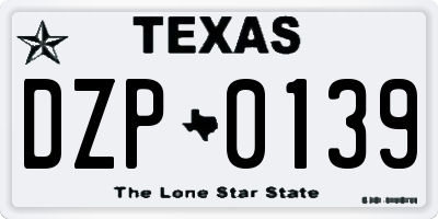 TX license plate DZP0139