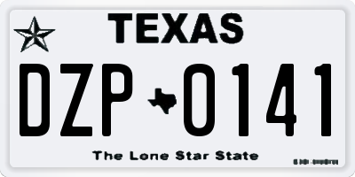 TX license plate DZP0141