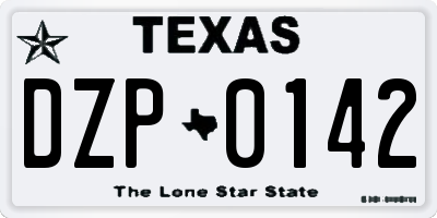 TX license plate DZP0142