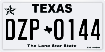 TX license plate DZP0144