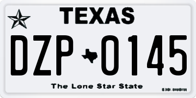 TX license plate DZP0145