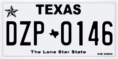 TX license plate DZP0146
