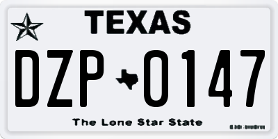 TX license plate DZP0147