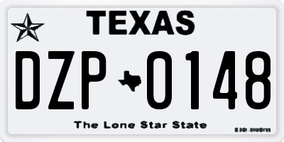 TX license plate DZP0148