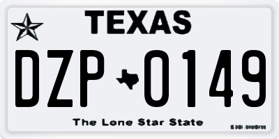 TX license plate DZP0149