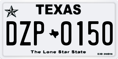 TX license plate DZP0150