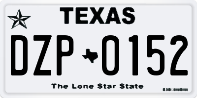 TX license plate DZP0152
