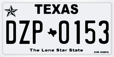 TX license plate DZP0153