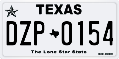 TX license plate DZP0154