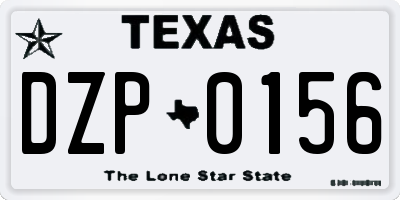 TX license plate DZP0156