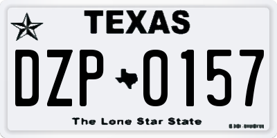 TX license plate DZP0157