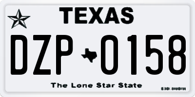 TX license plate DZP0158