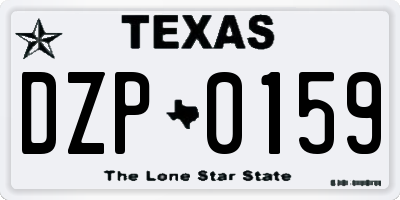 TX license plate DZP0159