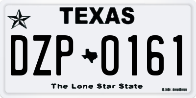 TX license plate DZP0161