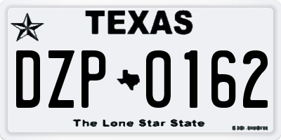 TX license plate DZP0162