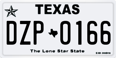 TX license plate DZP0166