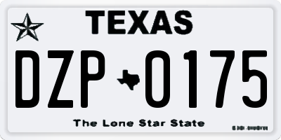 TX license plate DZP0175