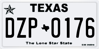 TX license plate DZP0176