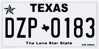 TX license plate DZP0183