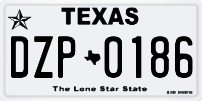 TX license plate DZP0186