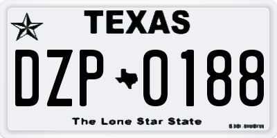 TX license plate DZP0188
