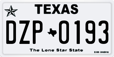 TX license plate DZP0193