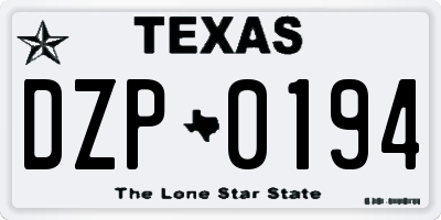 TX license plate DZP0194