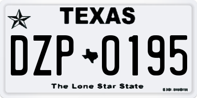 TX license plate DZP0195