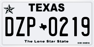 TX license plate DZP0219