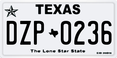 TX license plate DZP0236